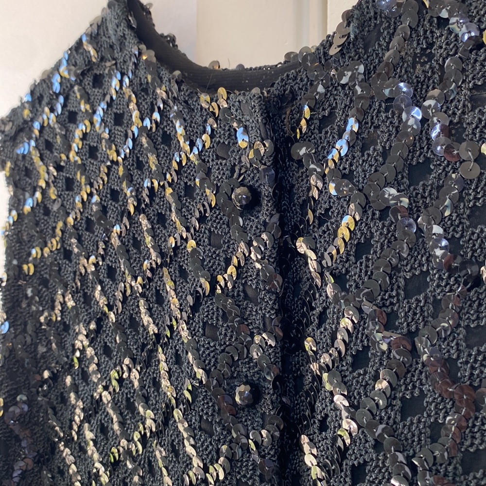 Vintage 60's Glam Sequined Top KORET of California Fitted Crop Length - Picture 7 of 9